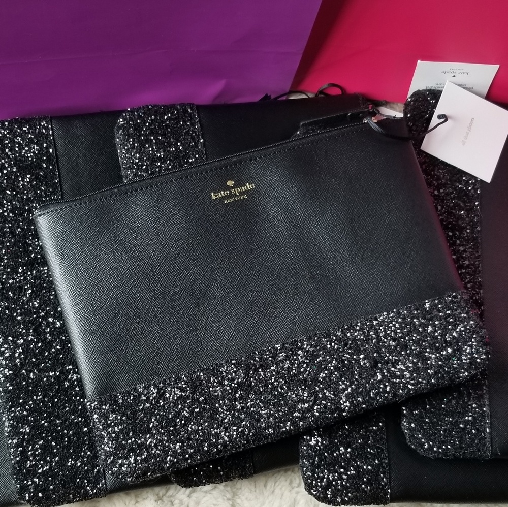 🔥LAST 1 NWT KATE SPADE GRETA COURT GLITTER CLUTCH - Picture 5 of 6